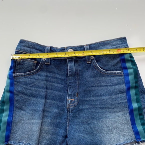 Hudson Sade Cut Off Jean Shorts 25 Blue Striped - Picture 8 of 11